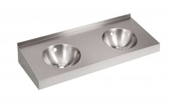 SANELA - Nerezová umyvadla Dvojumyvadlo 1200x500 mm, bez otvoru pro baterii, matná nerez (SLUN 19)