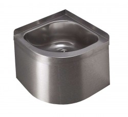 SANELA - Nerezová umyvadla Rohové umyvadlo 360x360 mm, bez otvoru pro baterii, matná nerez (SLUN 11)