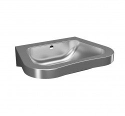 SANELA - Nerezová umyvadla Umyvadlo bezbariérové 620x505 mm, bez otvoru baterii, matná nerez (SLUN 66)