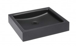 SANELA - Nerezová umyvadla Umyvadlo na desku, 40x35 cm, bez přepadu, matná černá (SLUN 73AV)