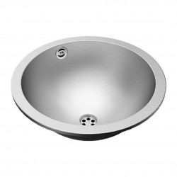 SANELA - Nerezová umyvadla Umyvadlo zápustné, průměr 37 cm, bez otvoru pro baterii, matná nerez (SLUN 44X)