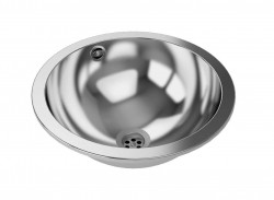 SANELA - Nerezová umyvadla Umyvadlo zápustné, průměr 37 cm, bez otvoru pro baterii, nerez (SLUN 44)