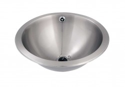 SANELA - Nerezová umyvadla Umyvadlo zápustné, průměr 46 cm, bez otvoru pro baterii, matná nerez (SLUN 34)