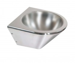 SANELA - Nerezová umyvadla Umývátko 365x365 mm, bez otvoru pro baterii, antivandal, matná nerez (SLUN 69)