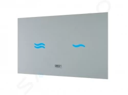 SANELA - Nerezová WC Elektronické dotykové ovládání pro splachování WC, do montážního rámu SLR 21, bílé sklo/modrá (SLW 30A)