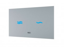 SANELA - Nerezová WC Elektronické dotykové ovládání pro splachování WC, do montážního rámu SLR 21, bílé sklo/modrá (SLW 30A)