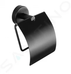 SANELA - Nerezové doplňky Držák toaletního papíru, s krytem, matná černá (SLZN 09N)