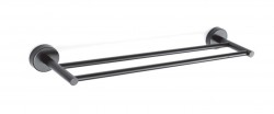 SANELA - Nerezové doplňky Dvojitý držák ručníků, délka 50 cm, matná černá (SLZD 10N)