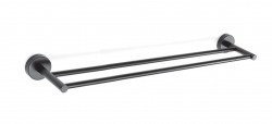 SANELA - Nerezové doplňky Dvojitý držák ručníků, délka 60 cm, matná černá (SLZD 11N)