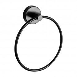 SANELA - Nerezové doplňky Kruhový držák na ručník, matná černá (SLZD 05N)