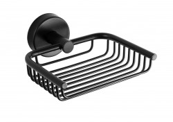 SANELA - Nerezové doplňky Mýdlenka s držákem, matná černá (SLZD 18N)