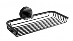 SANELA - Nerezové doplňky Mýdlenka s držákem, matná černá (SLZD 19N)