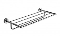 SANELA - Nerezové doplňky Nerezová polička na ručníky s hrazdou, délka 60 cm, lesklá nerez (SLZD 37)