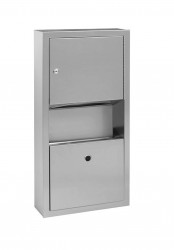 SANELA - Nerezové doplňky Nerezový zásobník na papírové ručníky s odpadkovým košem, antivandal (SLZN 21)