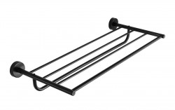 SANELA - Nerezové doplňky Polička na ručníky s hrazdou, délka 50 cm, matná černá (SLZD 36N)