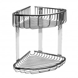 SANELA - Nerezové doplňky Polička rohová drátěná, lesklá nerez (SLZD 29)