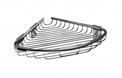 SANELA - Nerezové doplňky Rohová polička, lesklá nerez (SLZD 25)