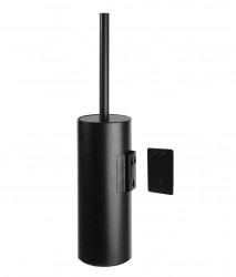 SANELA - Nerezové doplňky WC štětka nástěnná s držákem, matná černá (SLZD 31N)