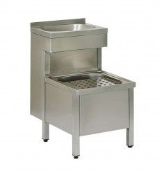 SANELA - Nerezové výlevky Stojící výlevka s umyvadlem, matný nerez (SLVN 02)