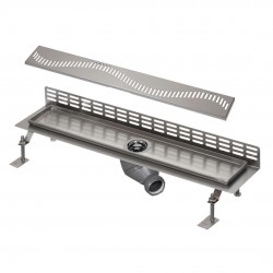 SANELA - Nerezové žlaby Sprchový žlab ke stěně, délka 75 cm, lesklá nerez (SLKN 06A)