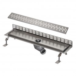 SANELA - Nerezové žlaby Sprchový žlab ke stěně, délka 95 cm, lesklá nerez (SLKN 07C)