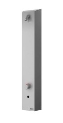 SANELA - Nerezový sprchový panel s elektronikou a termostatickým ventilem, pro 2 vody, síťové napájení (SLSN 02ET)