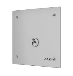 SANELA - Ovládání sprchy s piezo tlačítkem, pro 1 druh vody, napájení ze sítě, matný nerez (SLS 01PA)