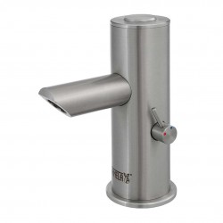 SANELA - Piezo baterie Nerezová umyvadlová baterie Piezo, 2 druhy vody, síťové napájení, antivandal (SLU 92P)