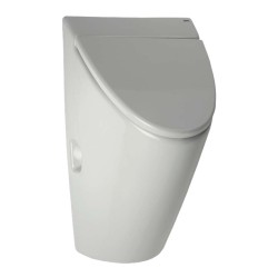 SANELA - Pisoár ARQ s radarovým splachovačem, s poklopem, síťové napájení 24 V DC, Bluetooth, bílá (SLP 32R)