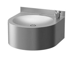 SANELA - Pitná fontánka s tlačnou armaturou, matný nerez (SLUN 14N)