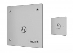 SANELA - Příslušenství Piezo splachovač WC s druhým tlačítkem pro oddálené spláchnutí, bezbariérové, antivandal, 24 V DC (SLW 03PA)