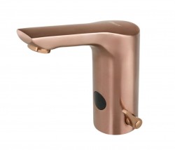 SANELA - Senzorové baterie Elektronická umyvadlová baterie, bateriové napájení, růžové matné zlato (SLU 76FXB)