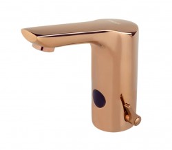 SANELA - Senzorové baterie Elektronická umyvadlová baterie, síťové napájení, růžové zlato (SLU 76F)