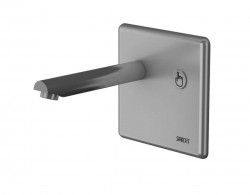 SANELA - Senzorové baterie Piezo nerezová umyvadlová baterie, nástěnná, délka výtoku 250 mm, 9V (SLU 04P25B)