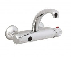SANELA - Senzorové baterie Termostatická umyvadlová baterie, bateriové napájení, rozteč 100 mm, chrom (SLU 25BK)