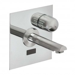 SANELA - Senzorové baterie Termostatická umyvadlová baterie s elektronikou ALS, nástěnná, délka výtoku 250 mm, 9V, chrom (SLU 04HT25B)