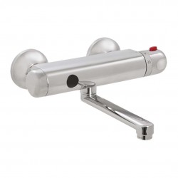 SANELA - Senzorové baterie Termostatická umyvadlová baterie, se spodním ramínkem, bateriové napájení, chrom (SLU 25SB)