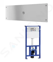 SANELA - Senzorové pisoáry Piezo splachovač WC se speciálním antivandalovým krytem, včetně montážního rámu s nádržkou SLR 21, 24 V DC (SLW 02PA)