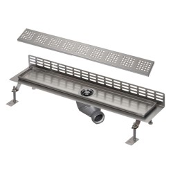 SANELA - Sprchový žlab ke stěně, délka 85 cm, lesklá nerez (SLKN 18F)