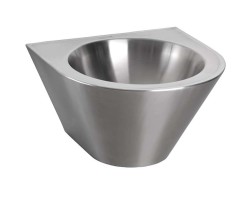 SANELA - Umyvadlo 420x410 mm, bez otvoru pro baterii, antivandal, matná nerez (SLUN 22M)