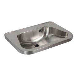 SANELA - Umyvadlo 560x420 mm, s přepadem, bez otvoru pro baterii, nerez (SLUN 26A)