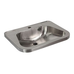 SANELA - Umyvadlo 560x420 mm, s přepadem, s otvorem pro baterii, nerez (SLUN 26)