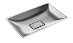 SANELA - Umyvadlo zápustné 550x334 mm, bez přepadu, matný nerez (SLUN 24X)