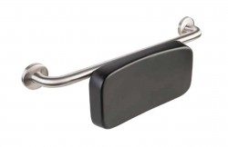 SANELA - Zádová opěrka k WC, lesklý nerez/černá (SLZM 22)