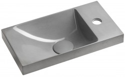 SAPHO - AGOS betonové umývátko 40x22cm, levé/pravé, šedá pololesk (AS40017)