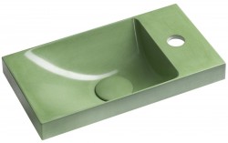 SAPHO - AGOS betonové umývátko 40x22cm, levé/pravé, zelená pololesk (AS40023)
