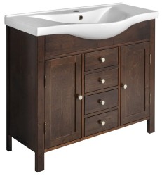 SAPHO - AMBRA umyvadlová skříňka 96x82x34,5cm, mořený smrk (AB1040)