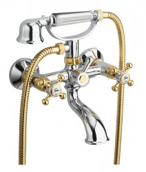 SAPHO - ANTEA nástěnná vanová baterie kompletní, chrom/zlato (3012)