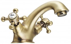 SAPHO - ANTEA stojánková umyvadlová baterie s výpustí, bronz (3176)