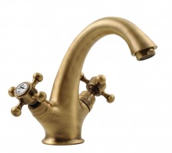 SAPHO - ANTEA stojánková umyvadlová baterie vysoká s výpustí, bronz (3276)